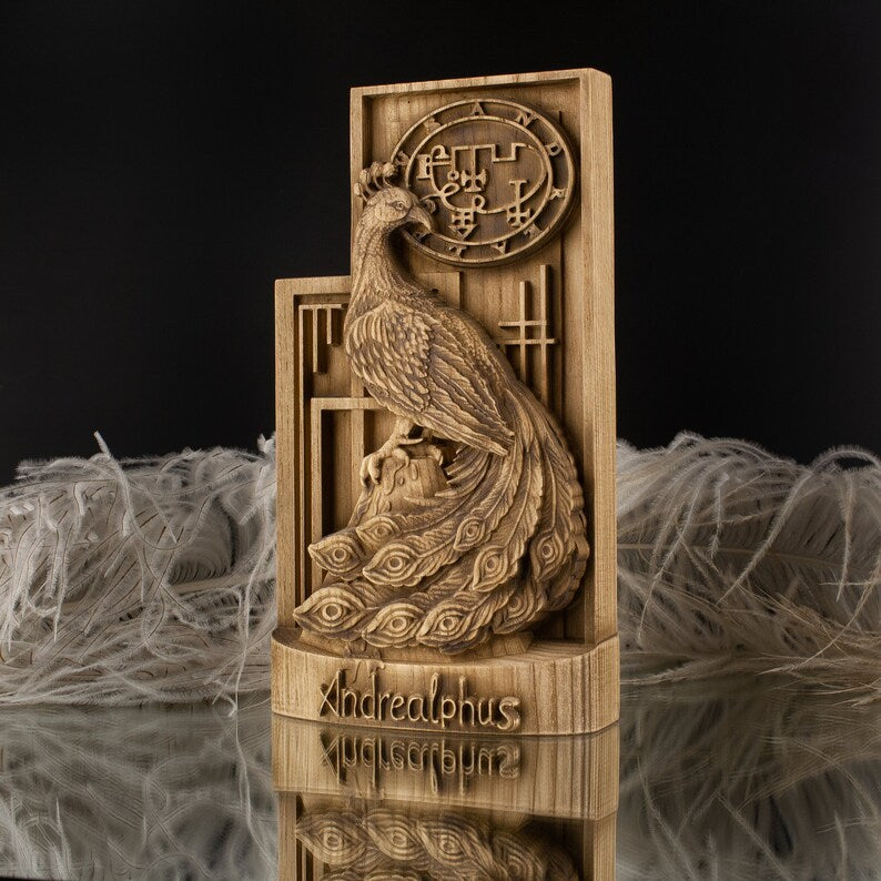 Wooden Statue Andrealphus - An Embodiment of the Occult Magical World
