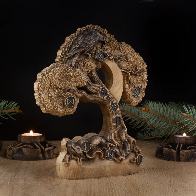 Celtic Tree of Life Yggdrasil Wood Carving