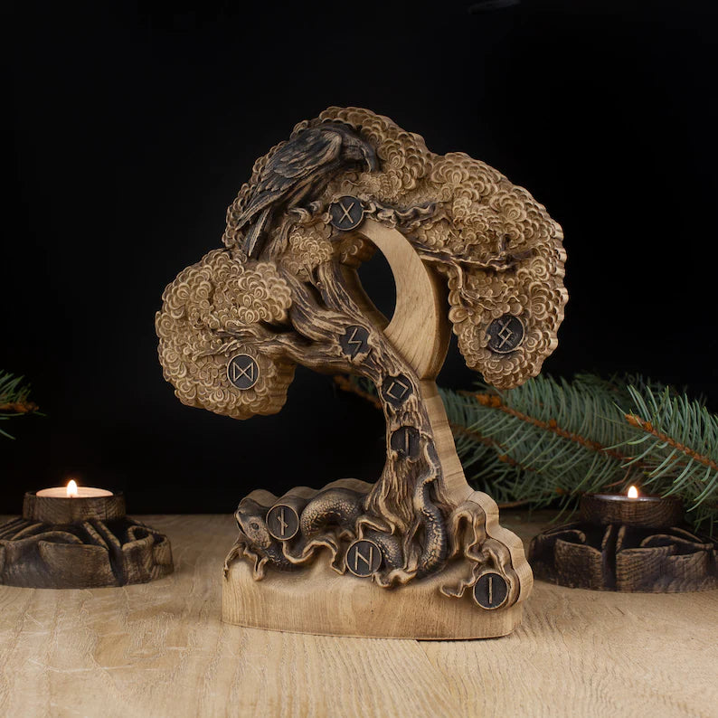 Celtic Tree of Life Yggdrasil Wood Carving