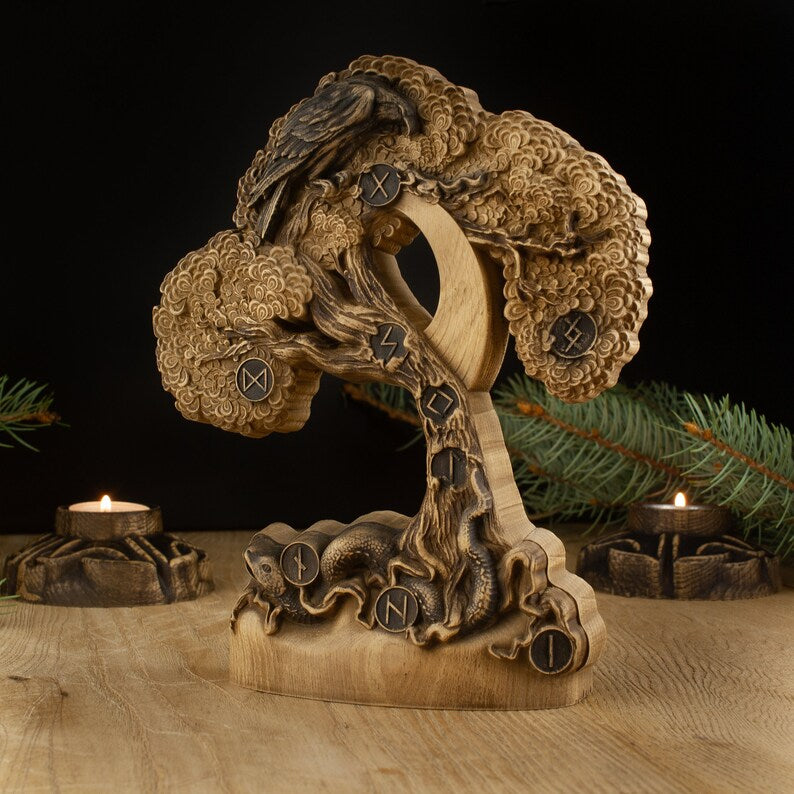 Celtic Tree of Life Yggdrasil Wood Carving