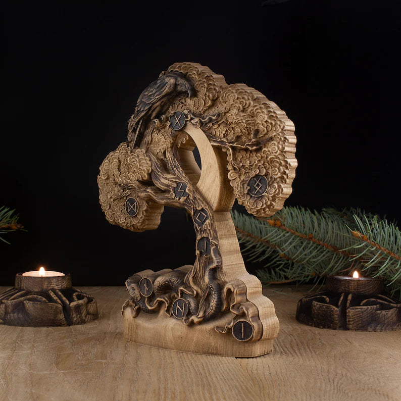 Celtic Tree of Life Yggdrasil Wood Carving