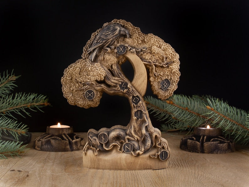 Celtic Tree of Life Yggdrasil Wood Carving