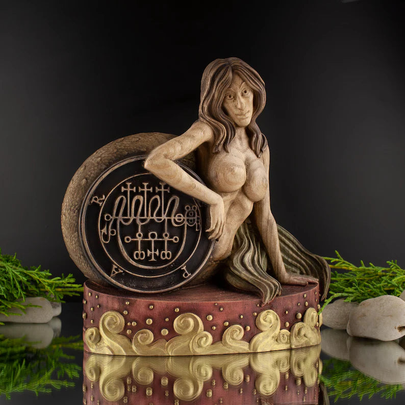 Wooden Statue of Vepar - Representative of the World of Sea Demons