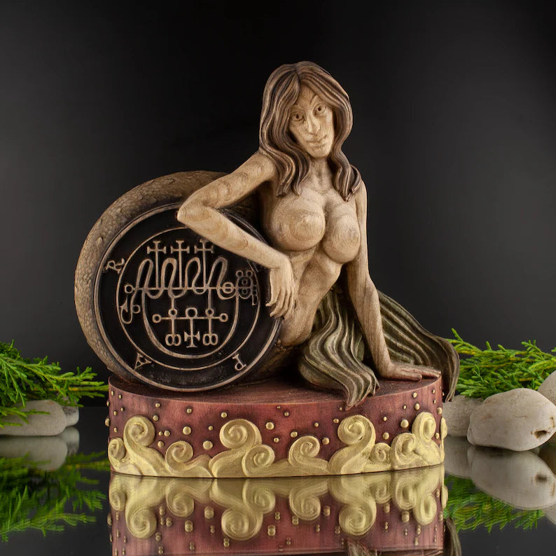 Wooden Statue of Vepar - Representative of the World of Sea Demons