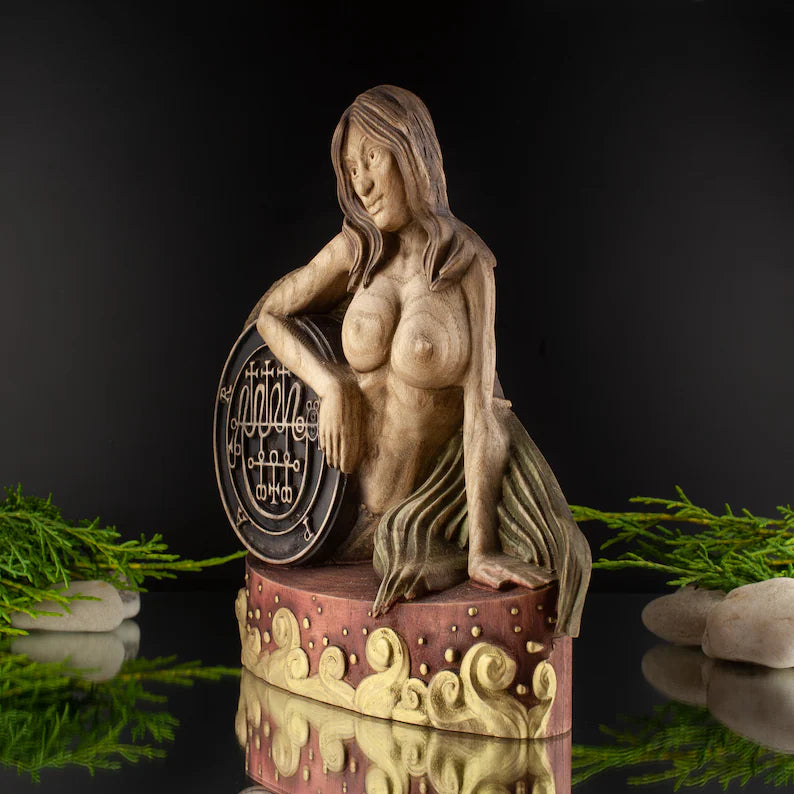 Wooden Statue of Vepar - Representative of the World of Sea Demons
