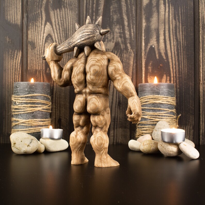 Cyclop Greek Sculpture Greek Mythology Monster Wooden Statue