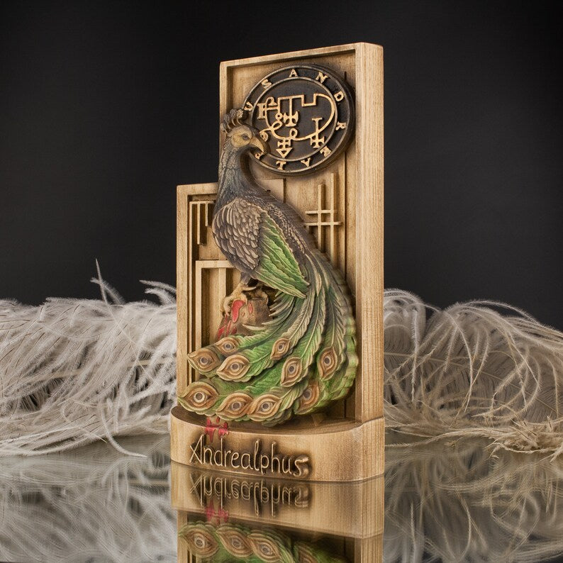Wooden Statue Andrealphus - An Embodiment of the Occult Magical World
