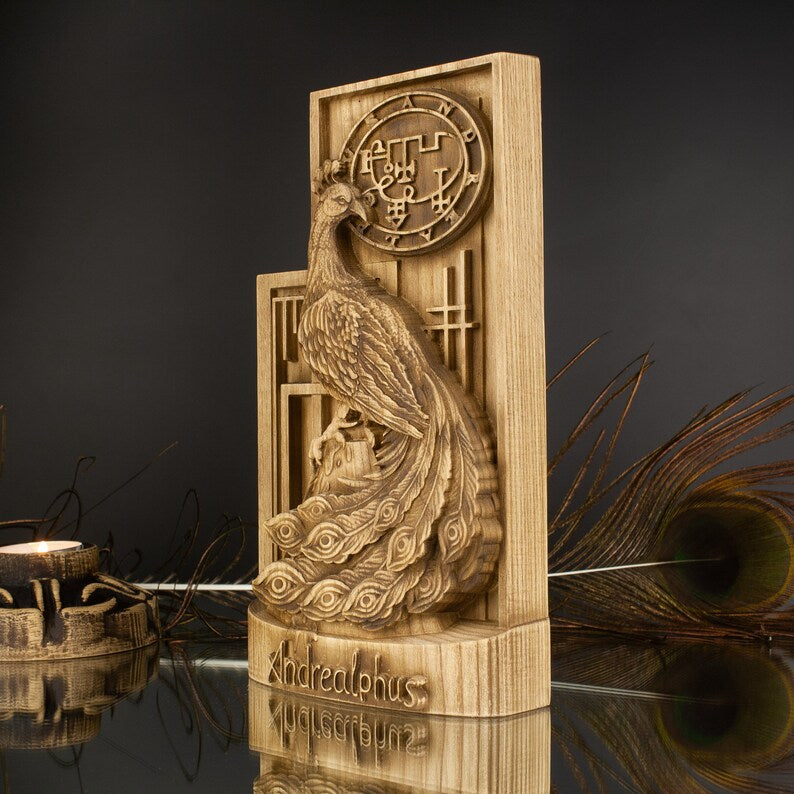 Wooden Statue Andrealphus - An Embodiment of the Occult Magical World