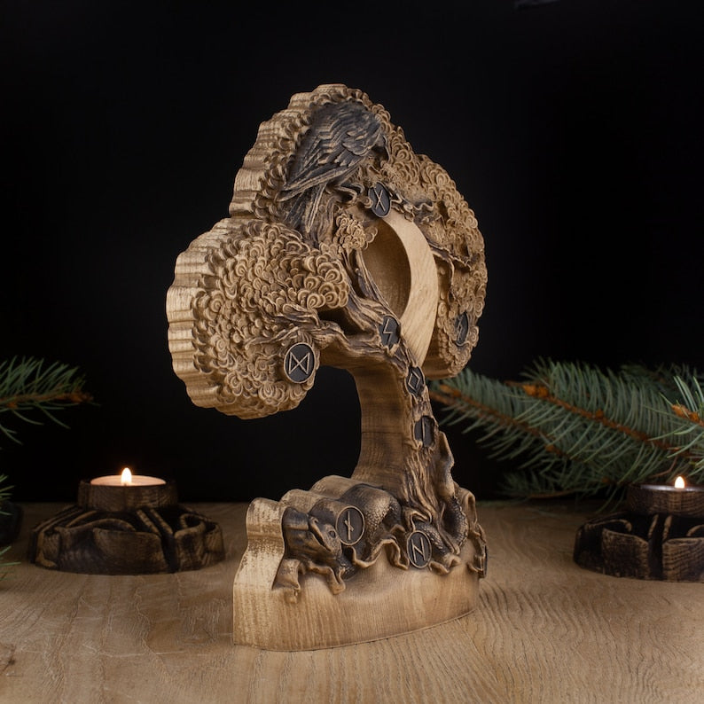 Celtic Tree of Life Yggdrasil Wood Carving
