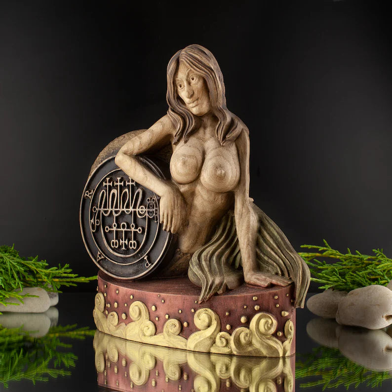 Wooden Statue of Vepar - Representative of the World of Sea Demons