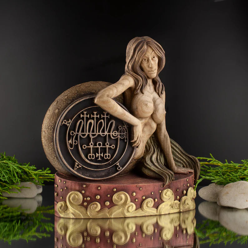 Wooden Statue of Vepar - Representative of the World of Sea Demons