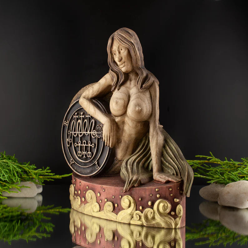 Wooden Statue of Vepar - Representative of the World of Sea Demons