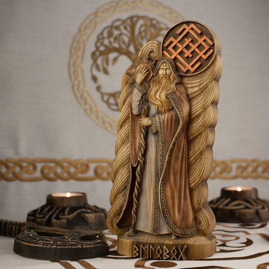 Belobog Wooden  Statue - Slavic Mythology Pagan Sculpture