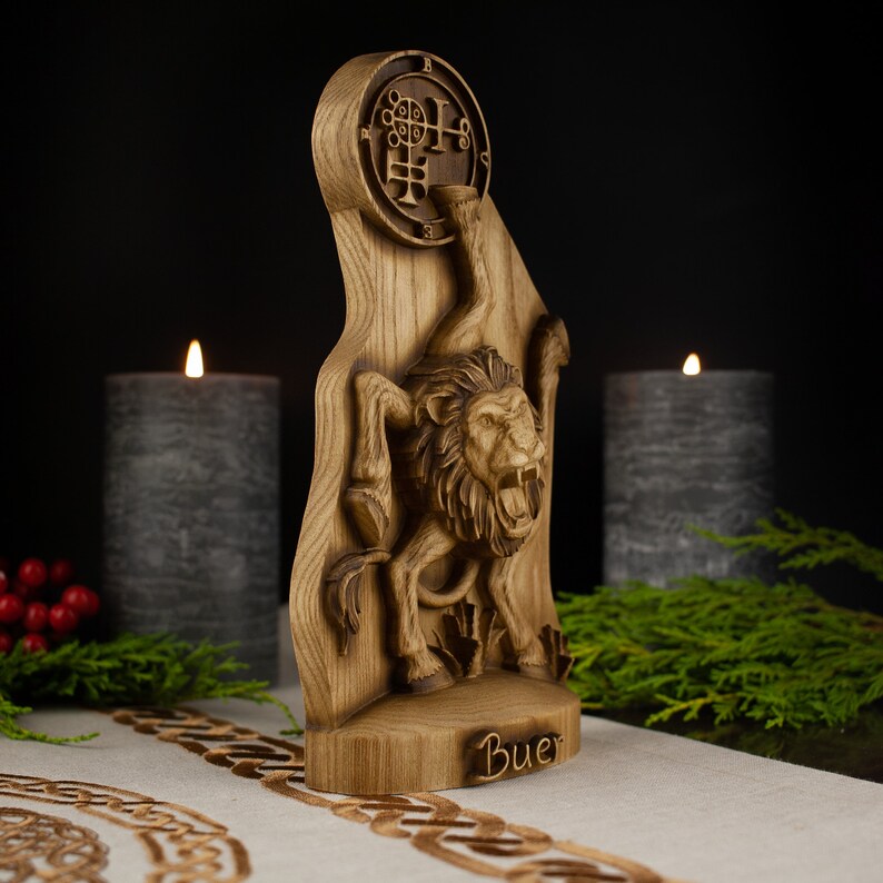 Buer Demon Statue - Wooden Goetia Gothic Decor