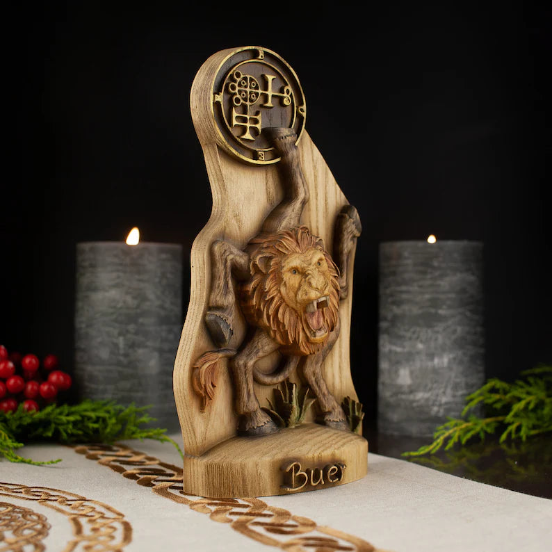 Buer Demon Statue - Wooden Goetia Gothic Decor