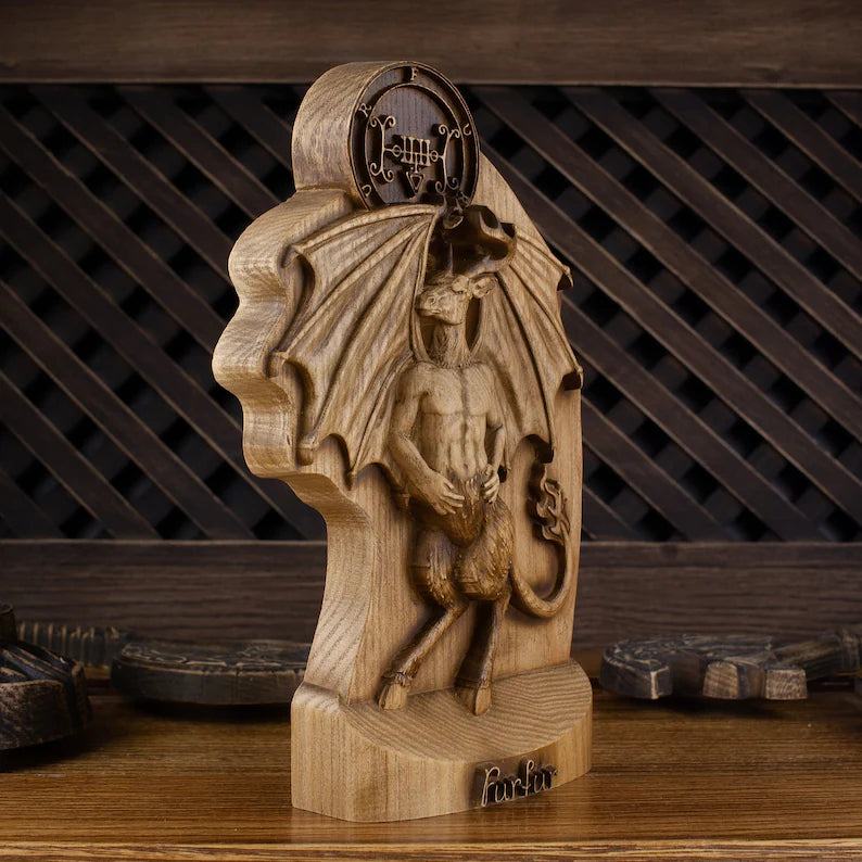 Exquisite Furfur Demon Wooden Statue: A Masterpiece of Occult Craftsmanship