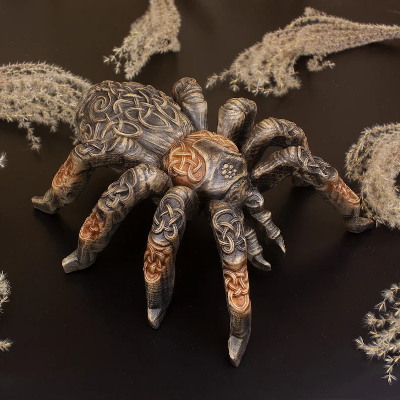 Norse Pagan Spider Sculpture: A Wooden Symbol of Myth and Magic