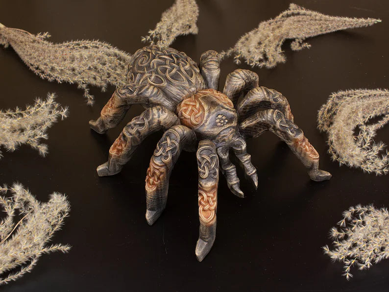 Norse Pagan Spider Sculpture: A Wooden Symbol of Myth and Magic