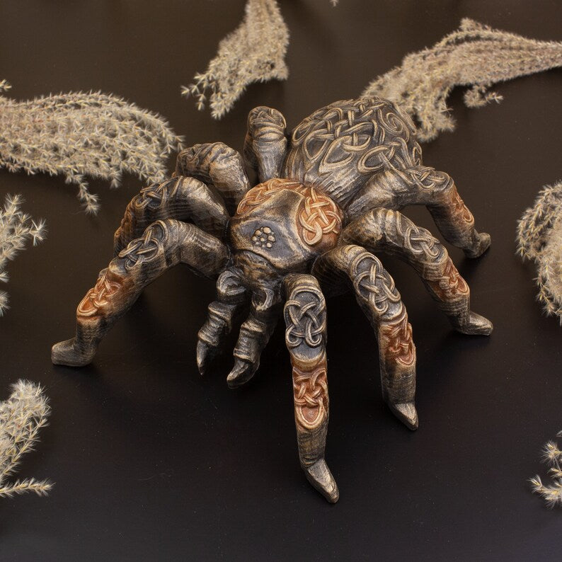 Norse Pagan Spider Sculpture: A Wooden Symbol of Myth and Magic