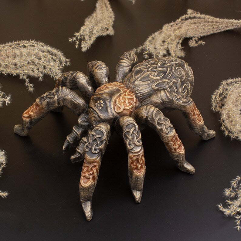 Norse Pagan Spider Sculpture: A Wooden Symbol of Myth and Magic