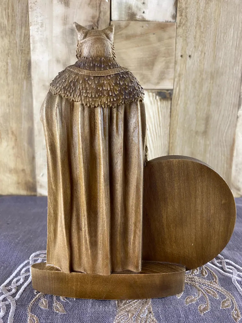 Beleth Demon Statue – Goetia King, Occult Decor Wooden with Seal Figure Mythology Sculpture