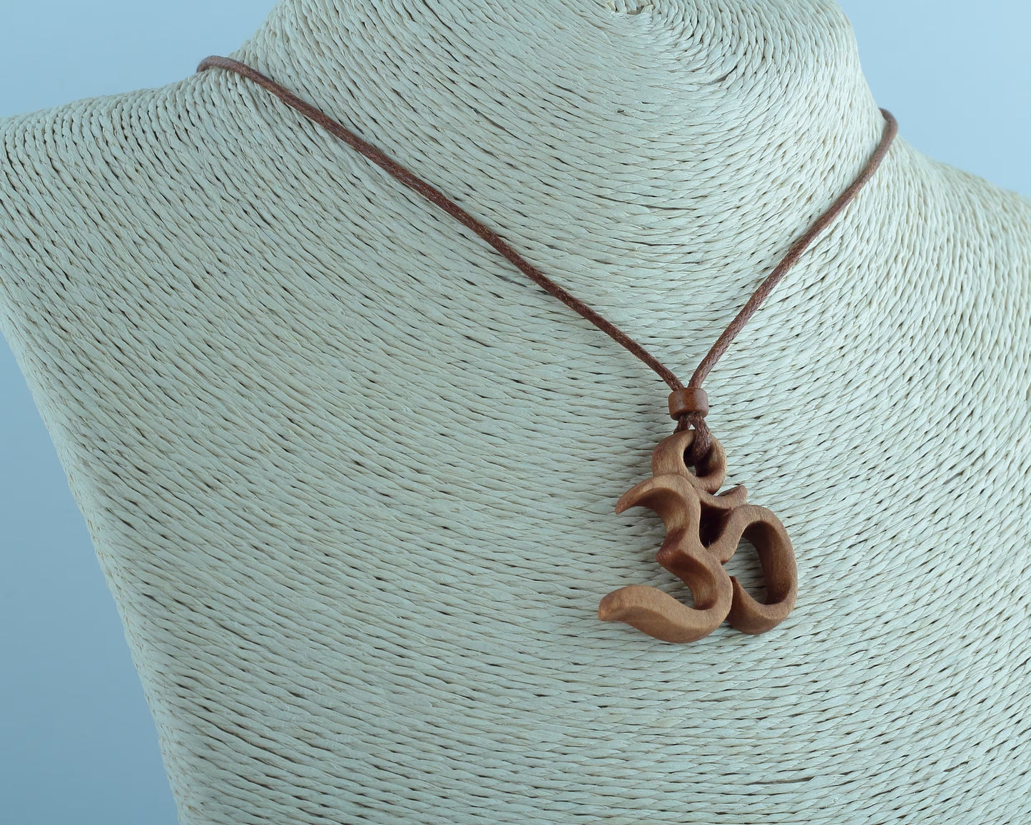 Wooden Serene Om Necklace