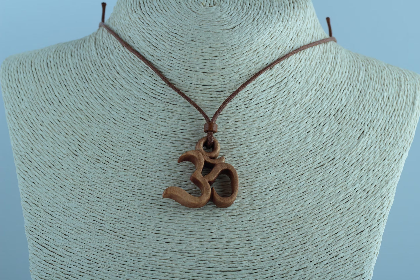 Wooden Serene Om Necklace