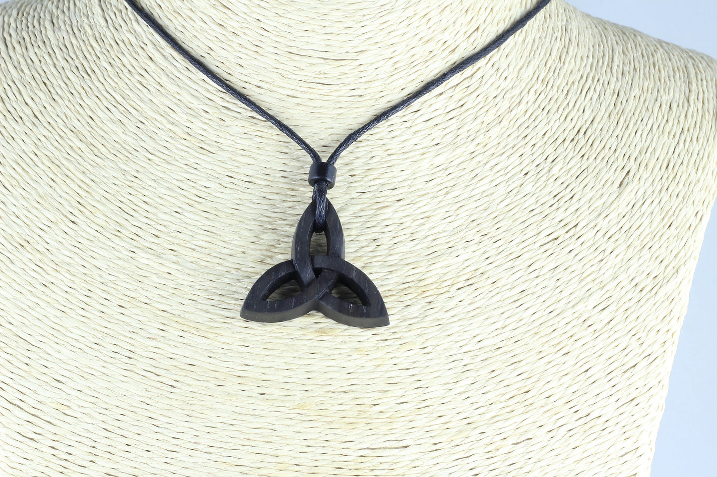 Irish Bog Oak Celtic Trinity Knot Pendant | Exquisite Celtic Carved Jewellery