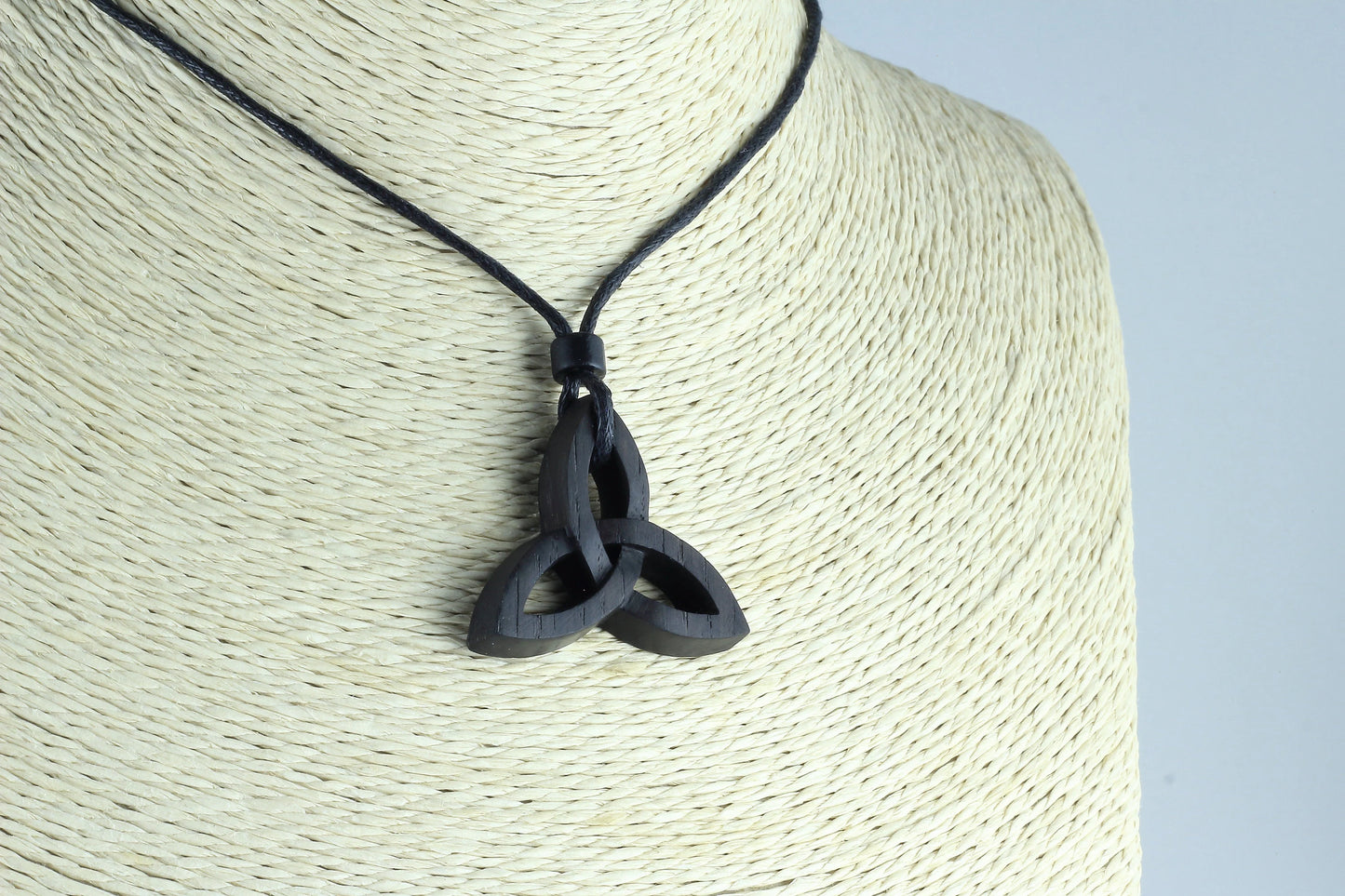 Irish Bog Oak Celtic Trinity Knot Pendant | Exquisite Celtic Carved Jewellery