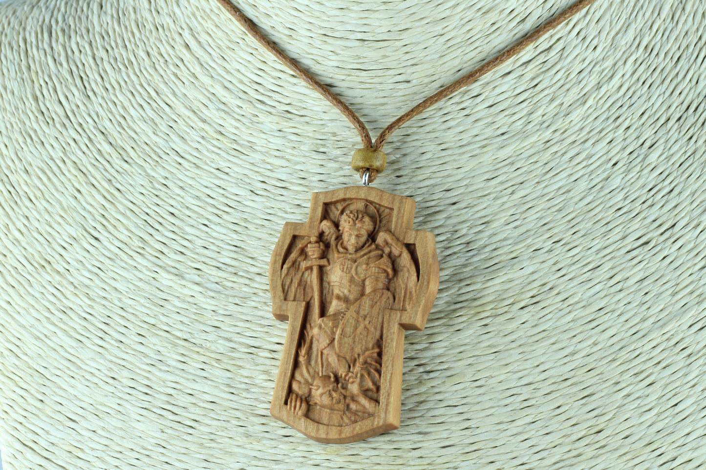 St. Michael Wooden Necklace
