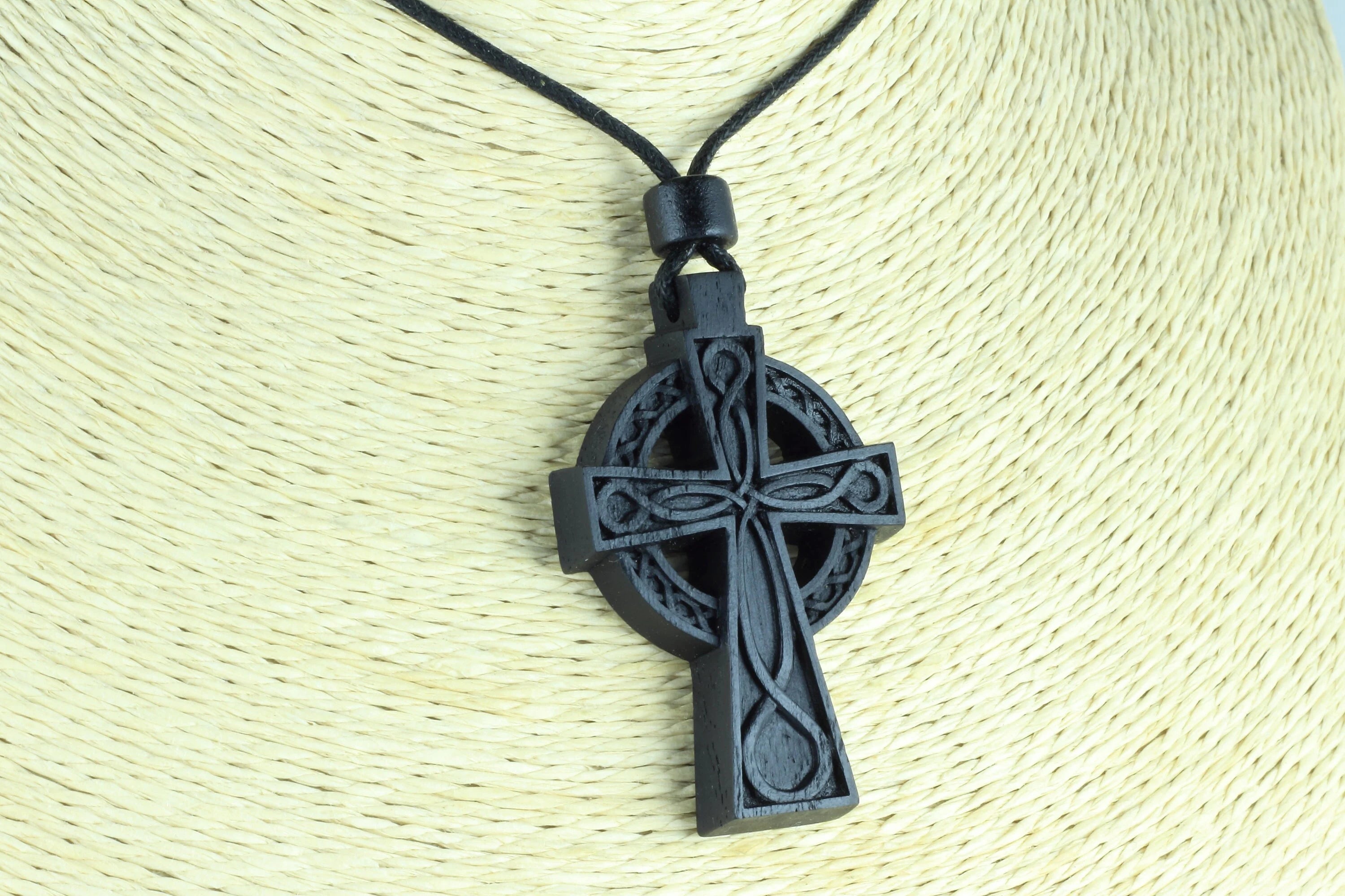 Wooden celtic cross on sale necklace