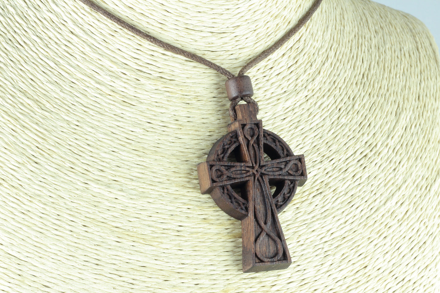Celtic Cross Wooden Irish Cross Pendant