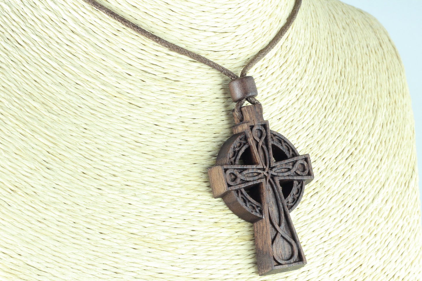 Celtic Cross Wooden Irish Cross Pendant