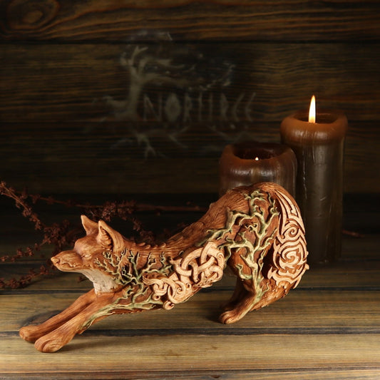 Red fox Fox statu Fox wood Wooden statue