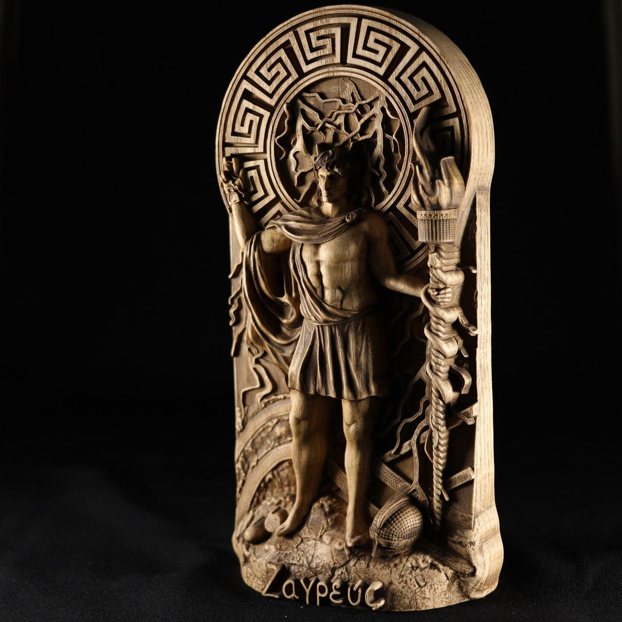 Wooden Statue Zagreus: A Mythical Carving of Ancient Greek Deity
