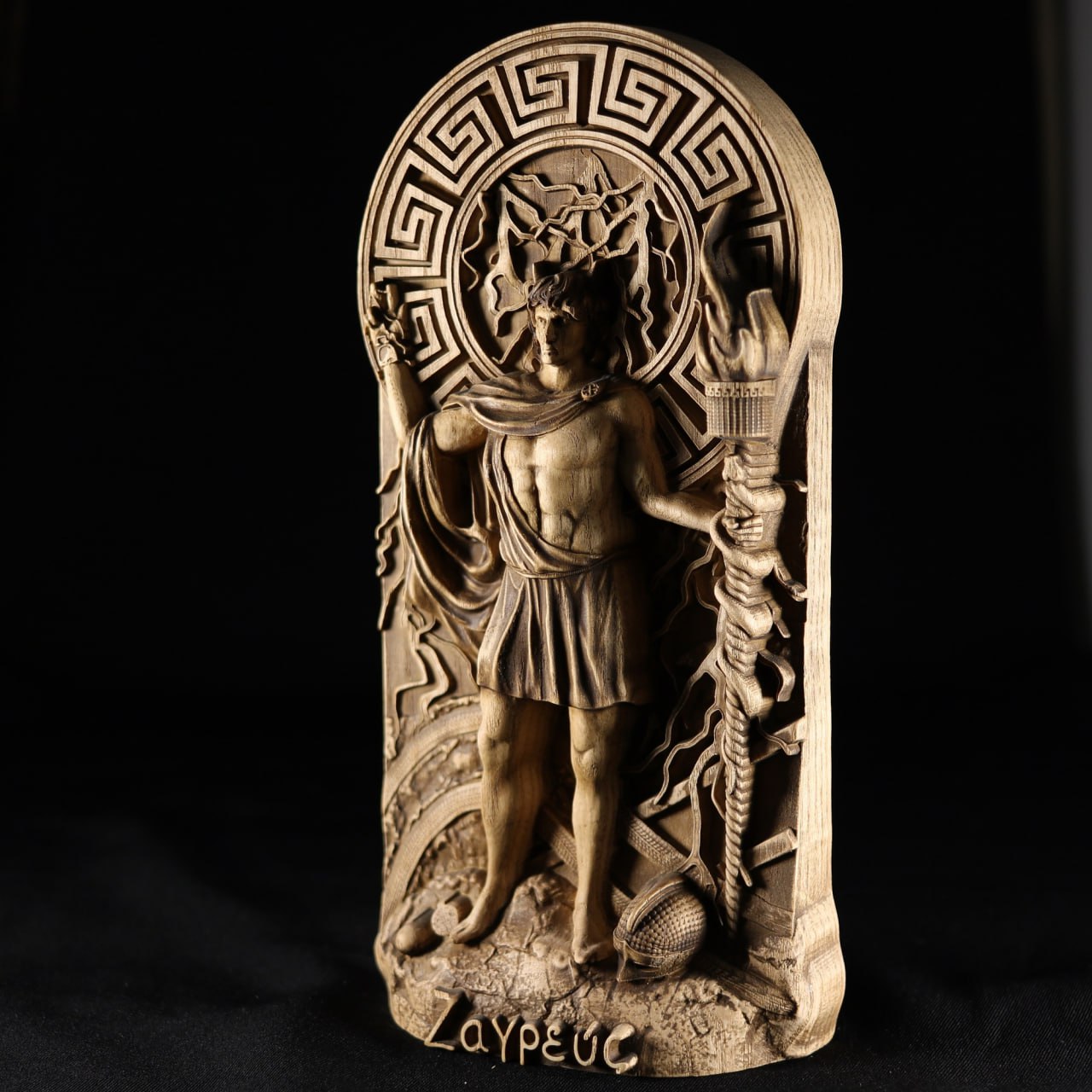 Wooden Statue Zagreus: A Mythical Carving of Ancient Greek Deity