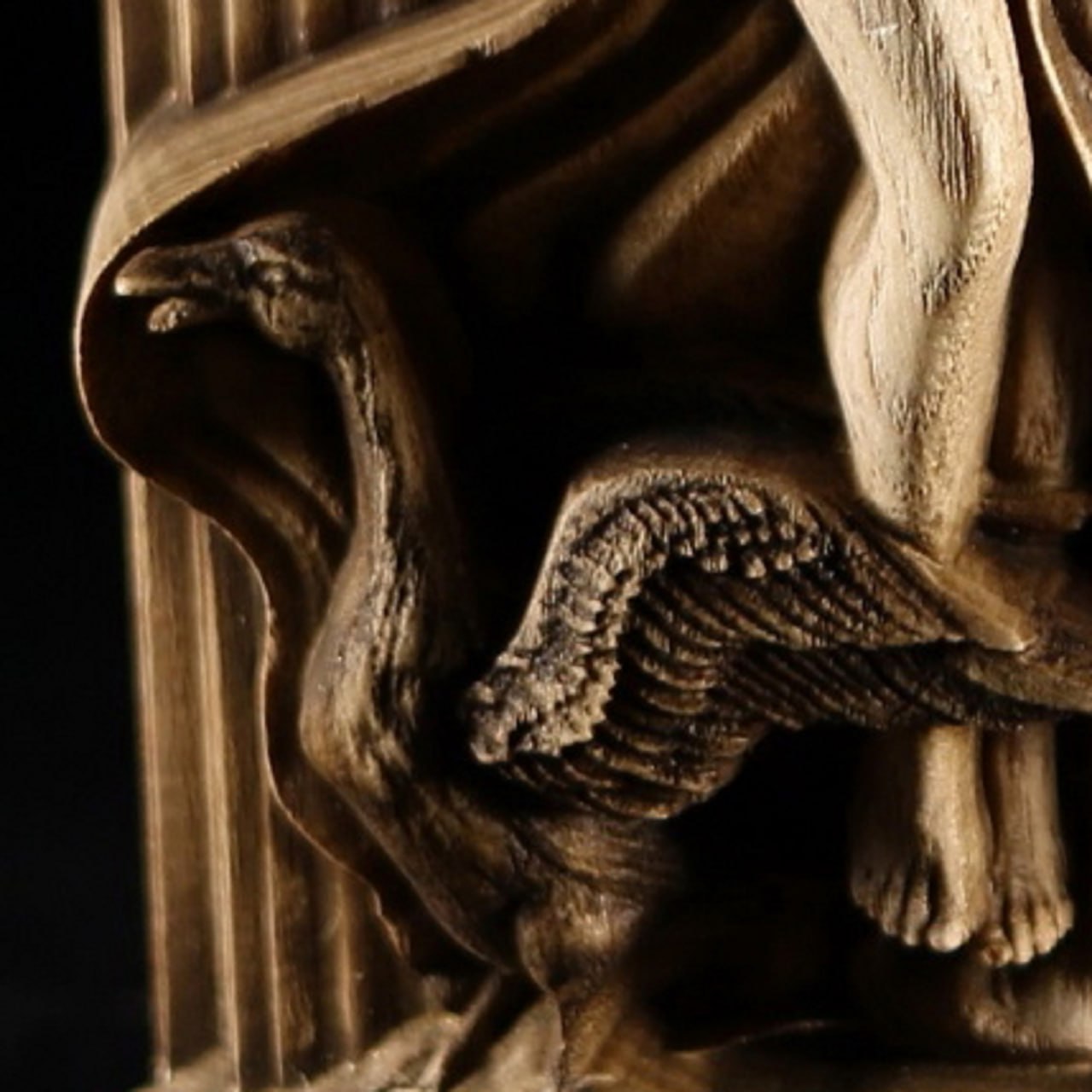 Nemesis: Handmade Wooden Statue Carving of the Greek Goddess of Vengeance