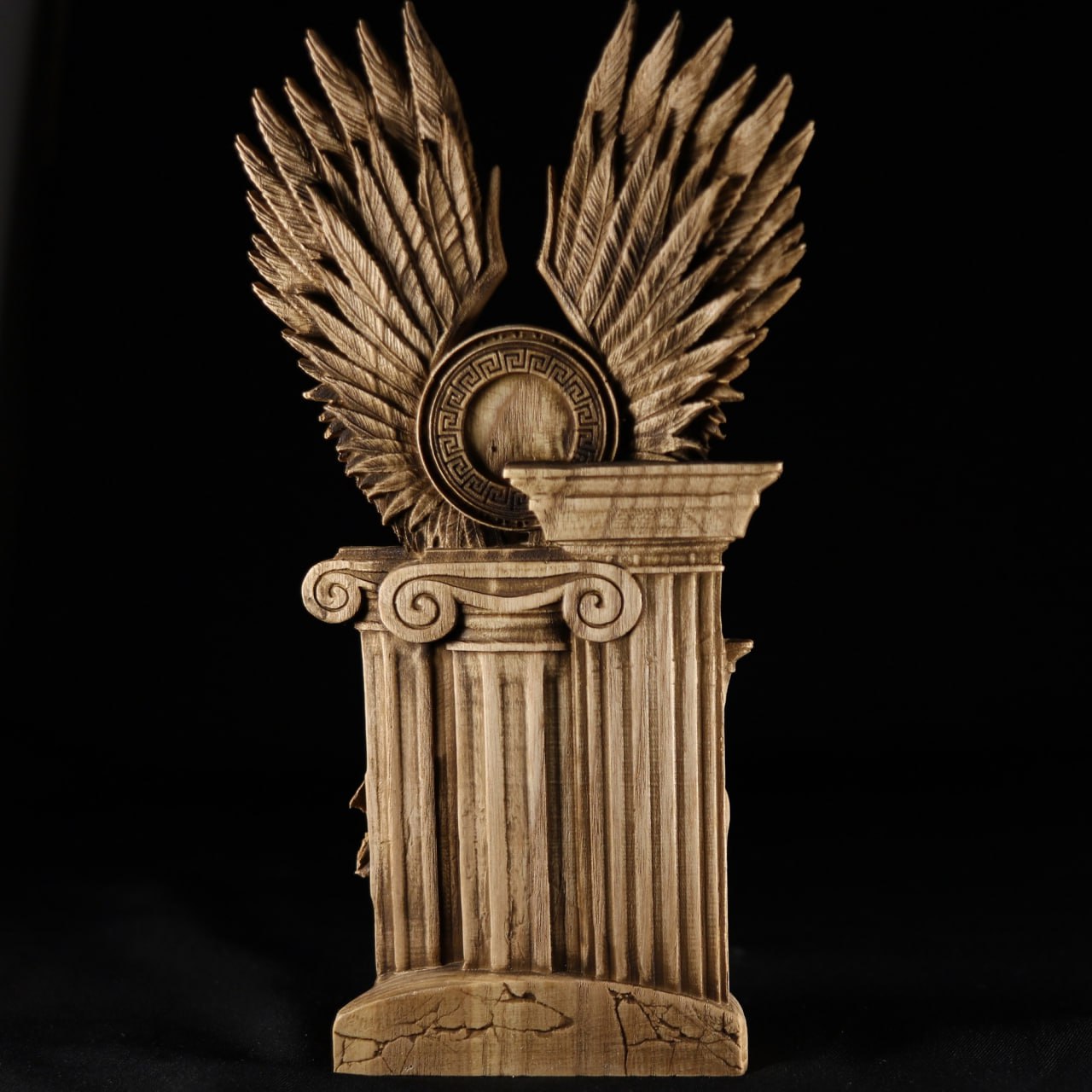 Nemesis: Handmade Wooden Statue Carving of the Greek Goddess of Vengeance