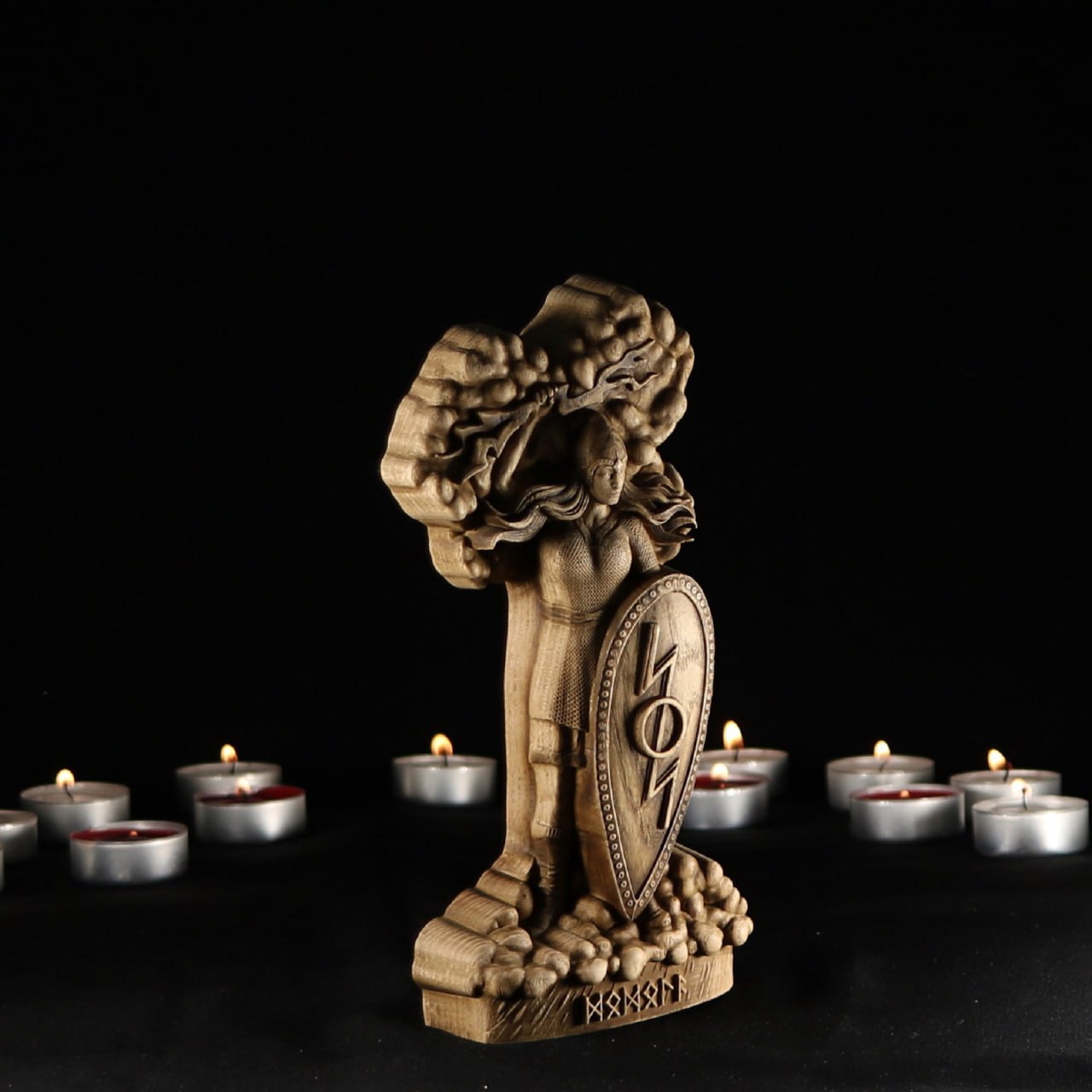 Handmade Wood Carving of Dodola, Slavic Goddess of Clouds and Rain