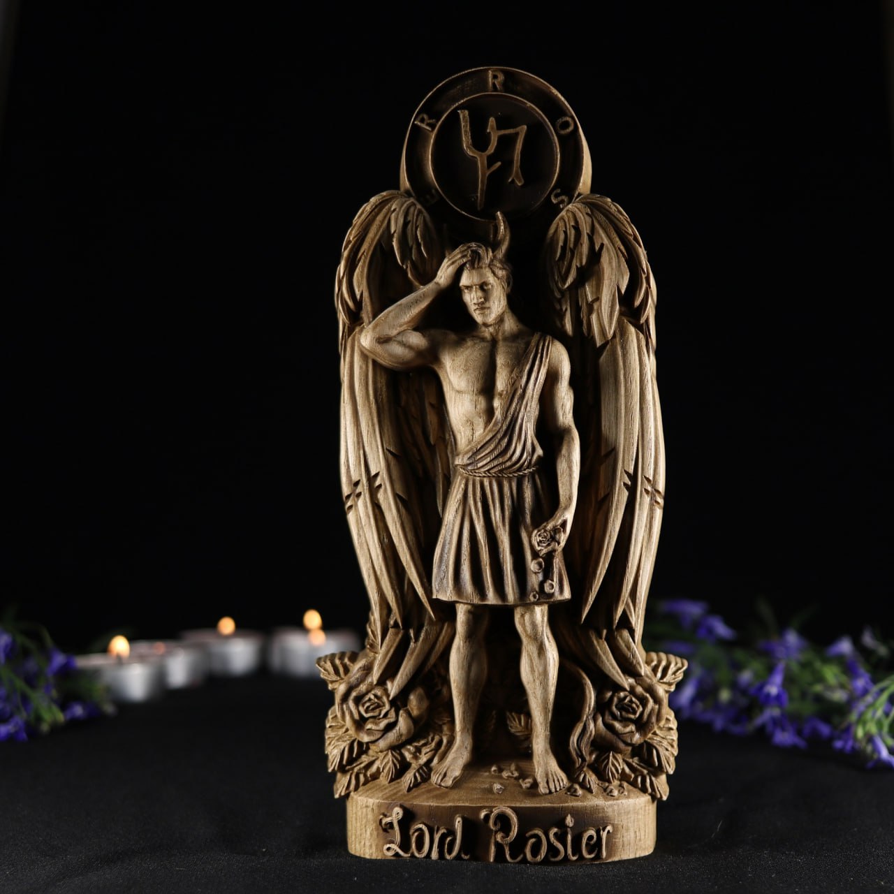 Handmade Ecological Ash Rosier Wood Statue of Sensual Delight