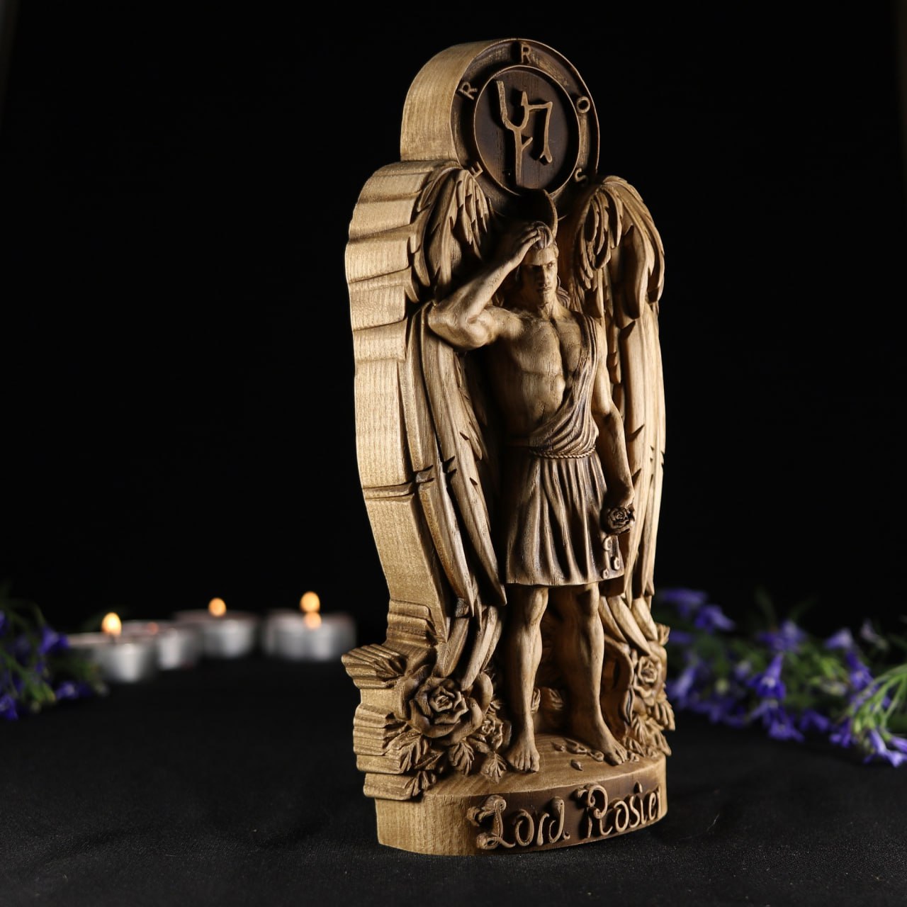 Handmade Ecological Ash Rosier Wood Statue of Sensual Delight