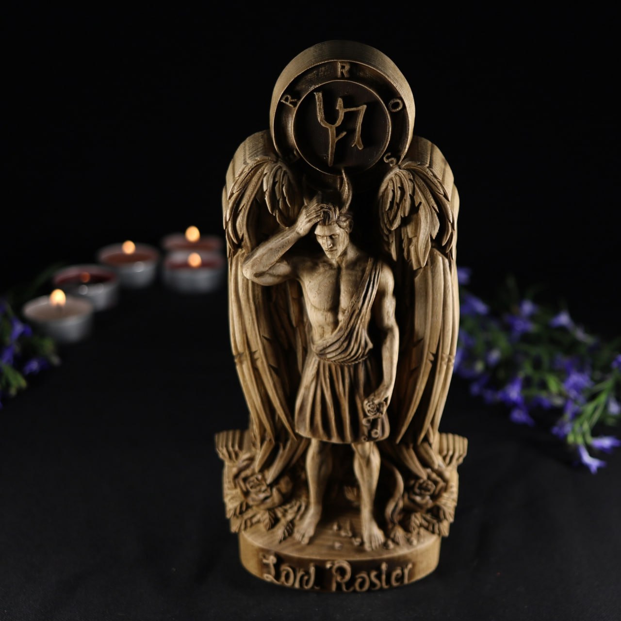 Handmade Ecological Ash Rosier Wood Statue of Sensual Delight