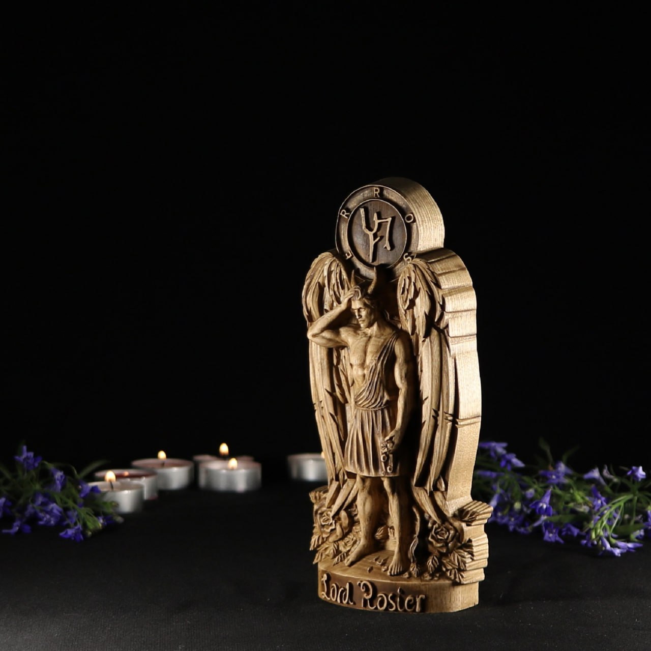 Handmade Ecological Ash Rosier Wood Statue of Sensual Delight
