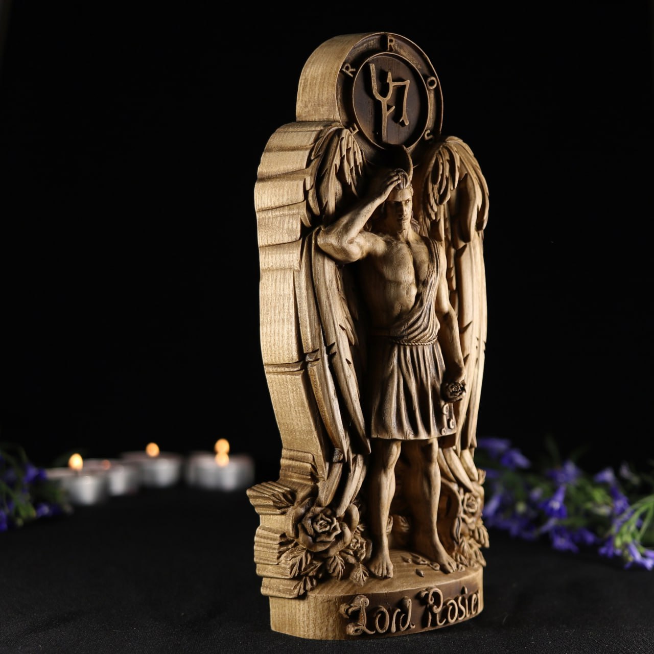 Handmade Ecological Ash Rosier Wood Statue of Sensual Delight