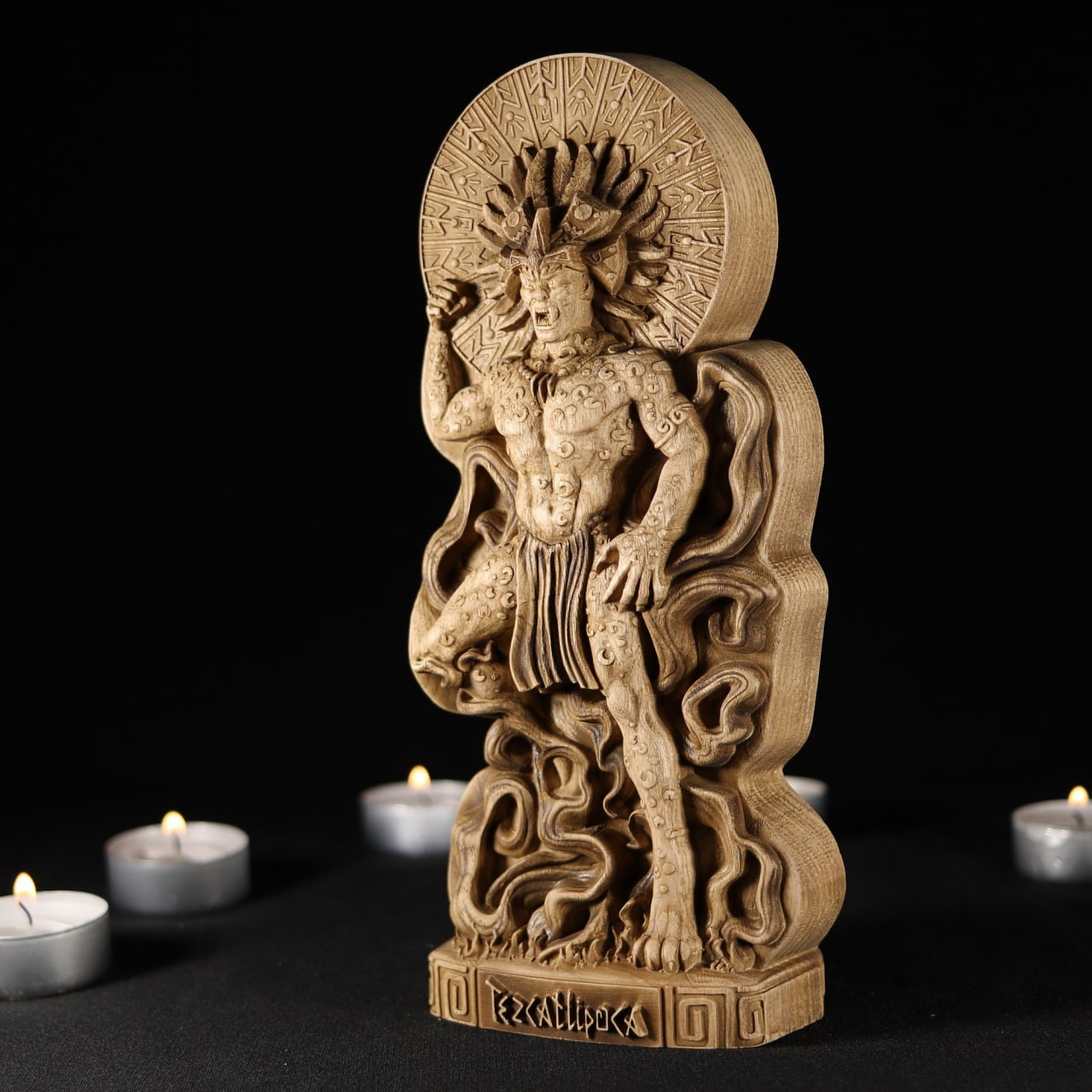 Enigmatic Tezcatlipoca: A Mystical Wood-Carved Statue Embodies Aztec Power and Culture