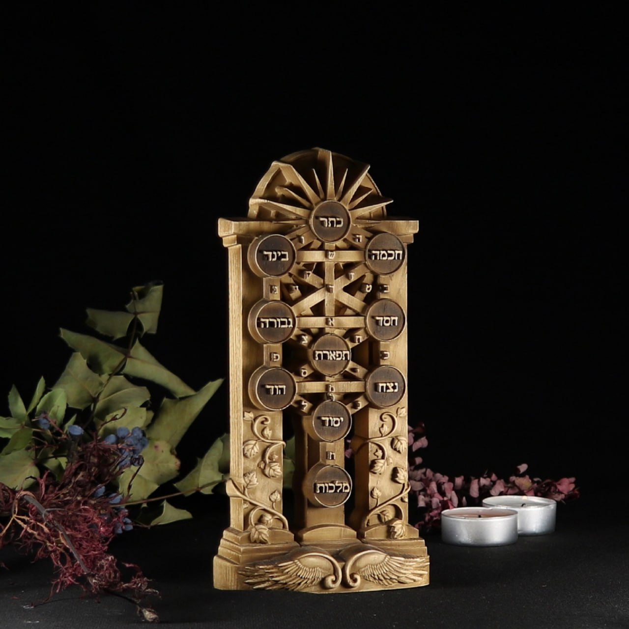 Tree of Life Sephirot Enchanting Wooden Carved: Embrace Spiritual Wisdom and Renewal