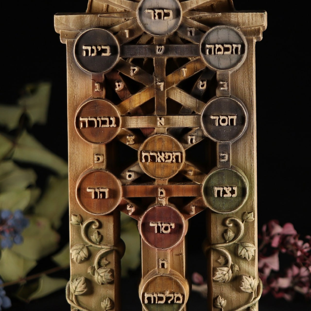 Tree of Life Sephirot Enchanting Wooden Carved: Embrace Spiritual Wisdom and Renewal