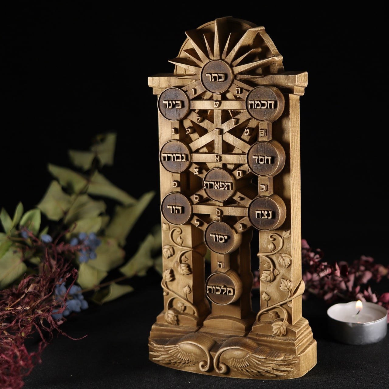 Tree of Life Sephirot Enchanting Wooden Carved: Embrace Spiritual Wisdom and Renewal