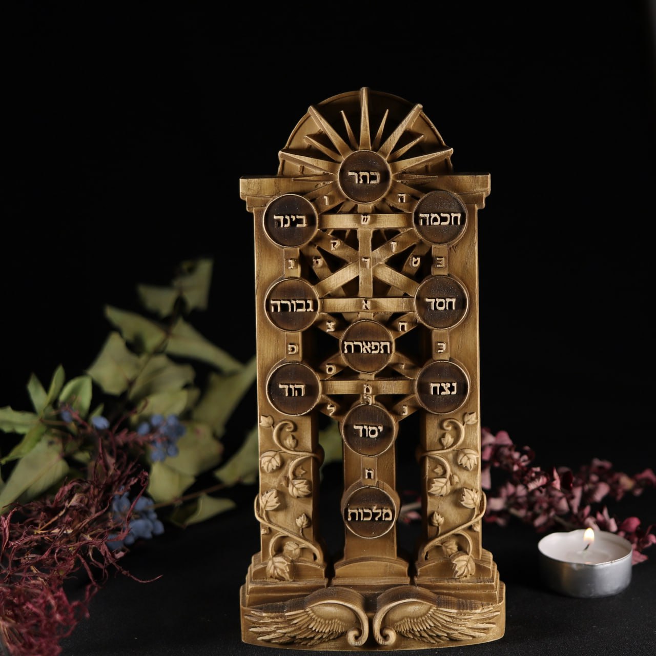 Tree of Life Sephirot Enchanting Wooden Carved: Embrace Spiritual Wisdom and Renewal