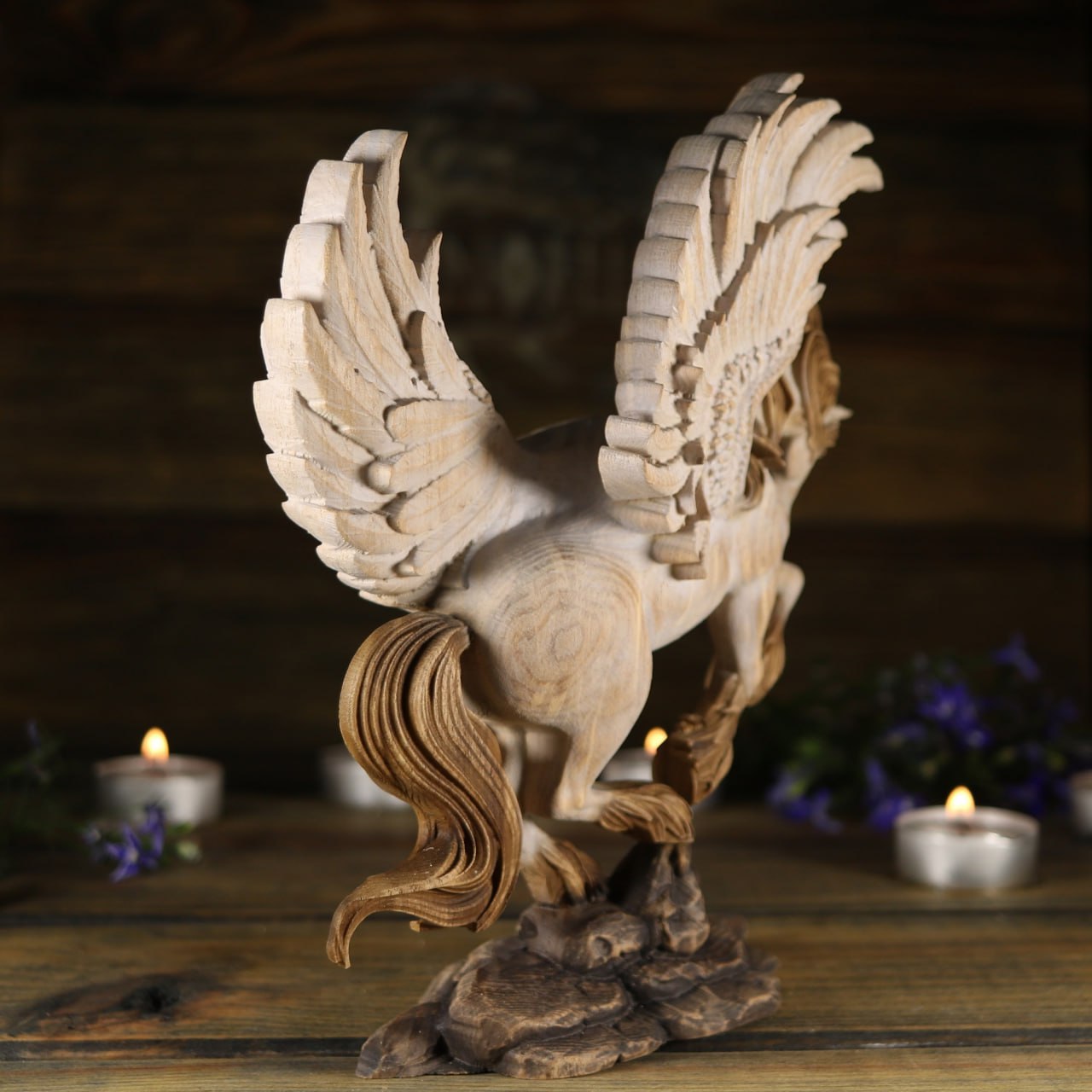 Pegasus Wooden Statue Greek